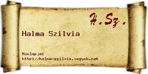 Halma Szilvia névjegykártya